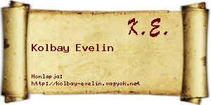 Kolbay Evelin névjegykártya